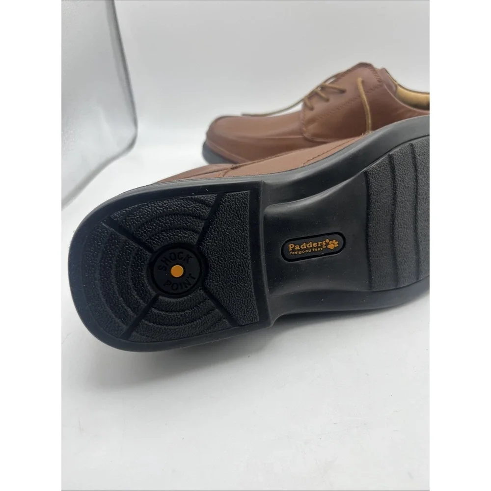 Padders Taxi Dress Loafers Mens 10.5 Leather Waterproof Brown Dual Fit Wide